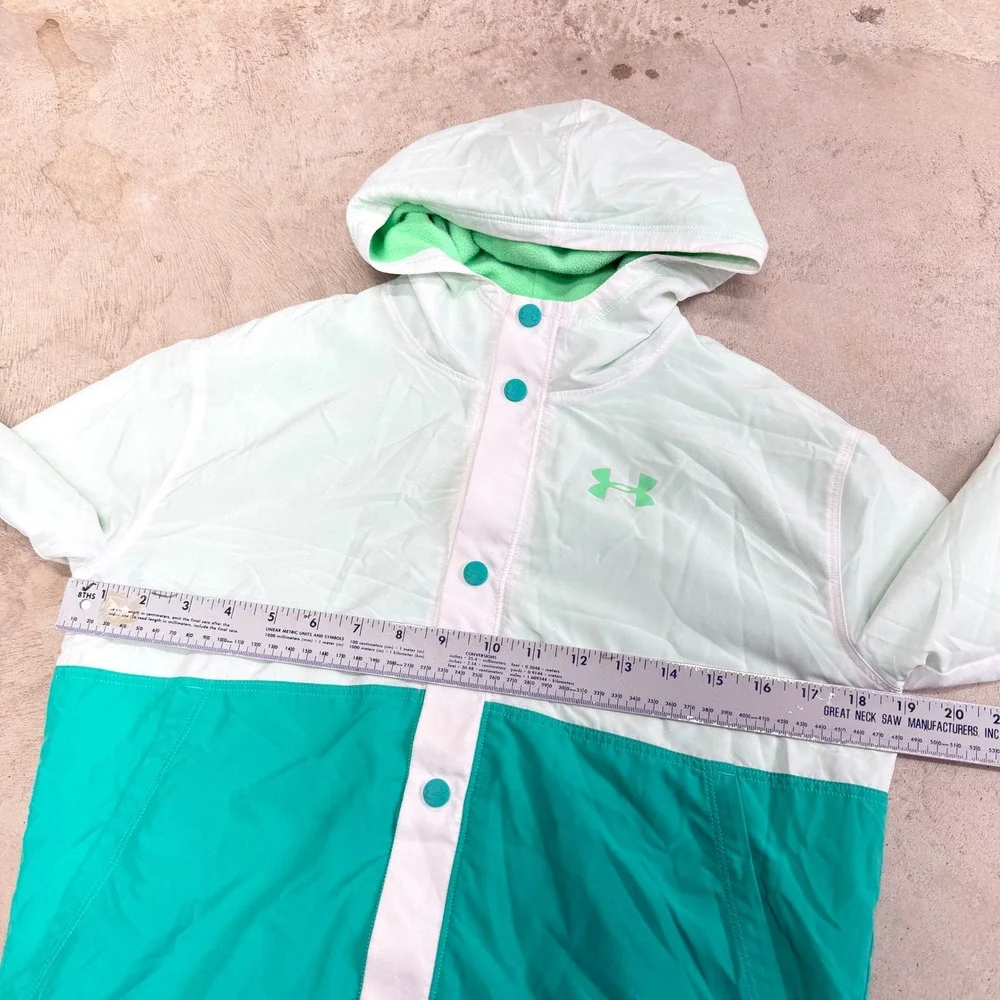 Under Armour Youth Girls Colorblock Hooded Windbreaker‎ Jacket Mint Green YMD